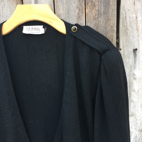 Vintage St. John Santana Knit Open Cardigan Black - Picture 4 of 10